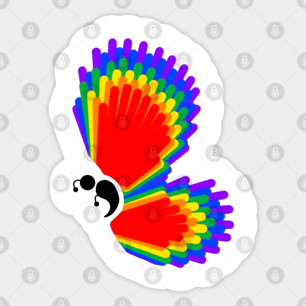 Rainbow Wings Semicolon Butterfly Sticker by birdiestreasuretrove